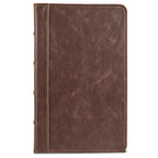 Samsill Small  Vintage Portfolio / Zipper Faux Leather Portfolio, Book Style Hardback Design, Business & Interview Padfolio Organizer, Holds 5 x 8 Writing Pad, Dark Brown