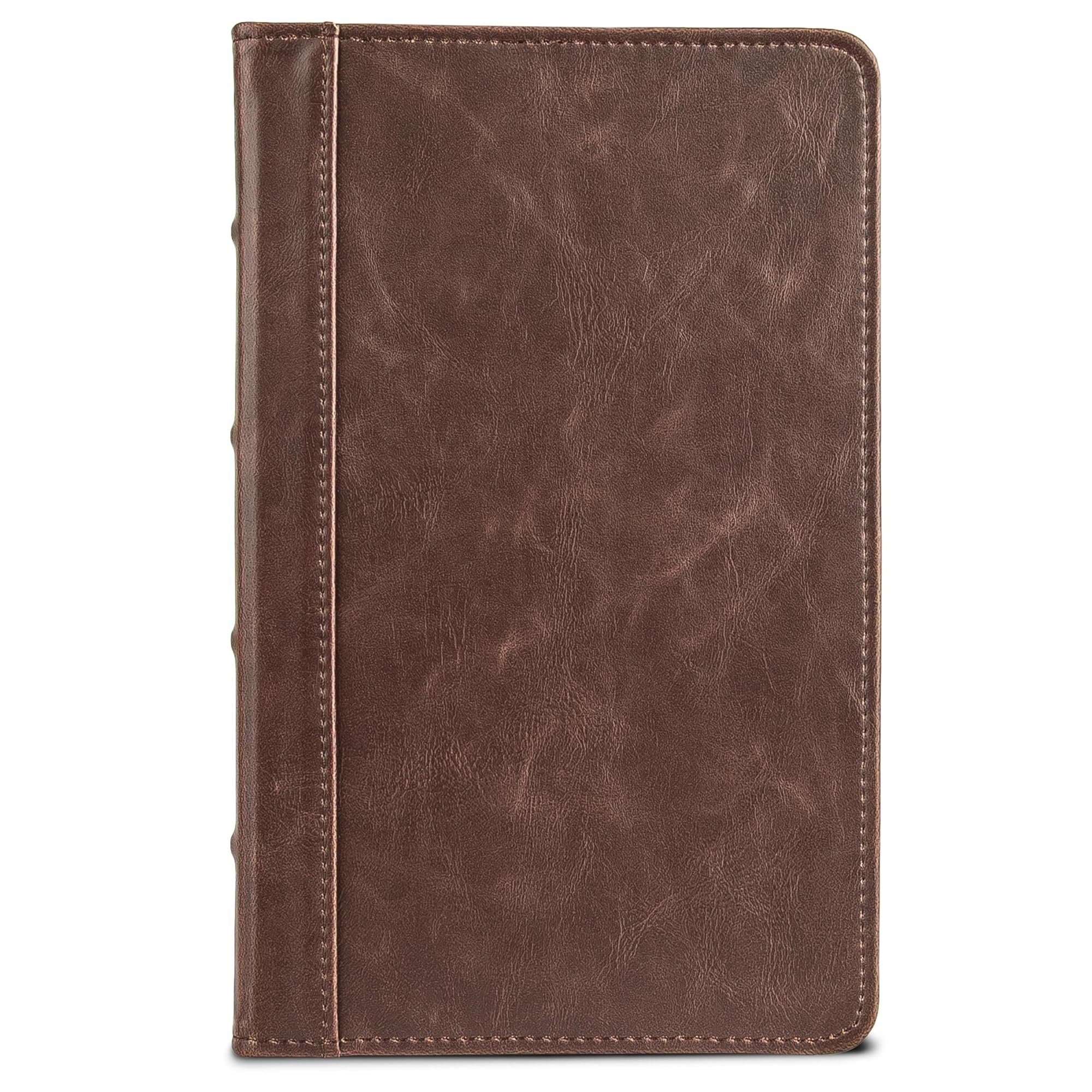 Samsill Small  Vintage Portfolio / Zipper Faux Leather Portfolio, Book Style Hardback Design, Business & Interview Padfolio Organizer, Holds 5 x 8 Writing Pad, Dark Brown