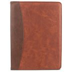 Samsill Two-Tone Padfolio Portfolio Folder, Professional Resume and Document Organizer with 8.5 x 11 Writing Pad, Business Card Pockets and Pen Holder, Faux Leather, Brown/Dark Brown
